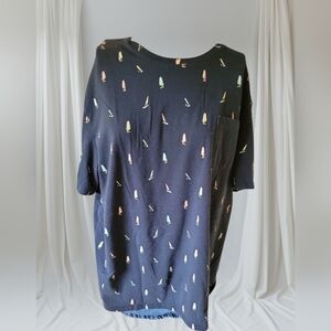 RW&CO Blue t-shirt with sailboats  NWOT